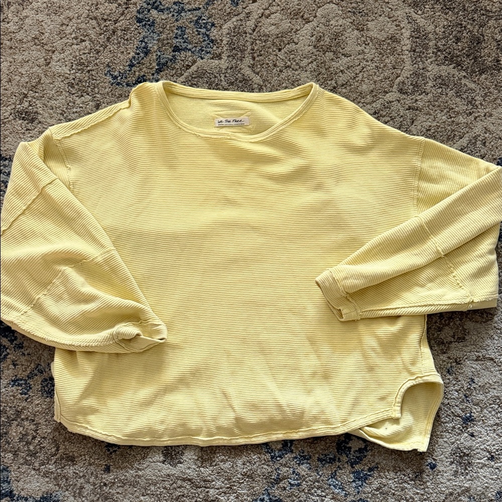 We The Free yellow Ribbed Top